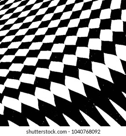 Abstract grunge grid stripe halftone background pattern. Black and white line vector illustration
