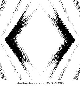 Abstract grunge grid stripe halftone background pattern. Black and white line vector illustration
