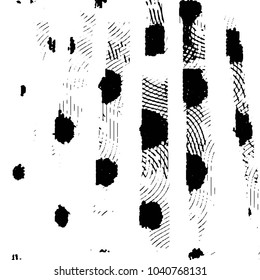 Abstract grunge grid stripe halftone background pattern. Black and white line vector illustration
