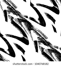 Abstract grunge grid stripe halftone background pattern. Black and white line vector illustration
