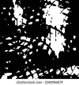 Abstract grunge grid stripe halftone background pattern. Black and white line vector illustration
