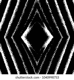 Abstract grunge grid stripe halftone background pattern. Black and white line vector illustration
