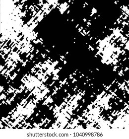 Abstract grunge grid stripe halftone background pattern. Black and white line vector illustration
