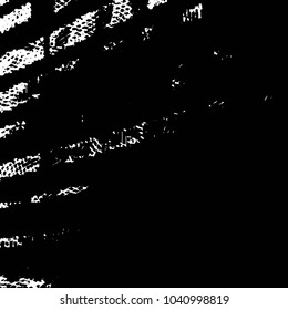 Abstract grunge grid stripe halftone background pattern. Black and white line vector illustration
