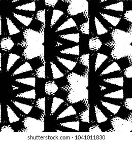 Abstract grunge grid stripe halftone background pattern. Black and white line vector illustration
