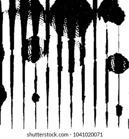 Abstract grunge grid stripe halftone background pattern. Black and white line vector illustration
