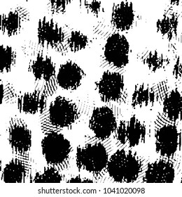 Abstract grunge grid stripe halftone background pattern. Black and white line vector illustration
