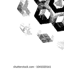 Abstract grunge grid stripe halftone background pattern. Black and white line vector illustration
