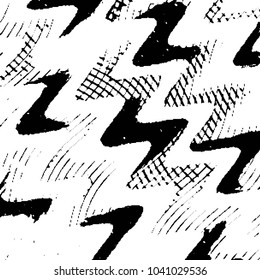 Abstract grunge grid stripe halftone background pattern. Black and white line vector illustration
