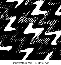 Abstract grunge grid stripe halftone background pattern. Black and white line vector illustration
