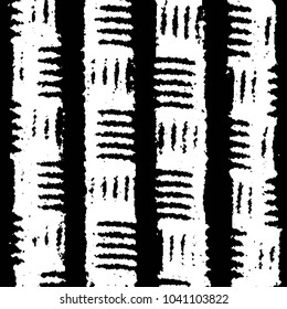 Abstract grunge grid stripe halftone background pattern. Black and white line vector illustration
