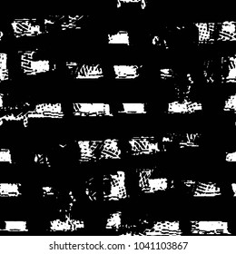 Abstract grunge grid stripe halftone background pattern. Black and white line vector illustration
