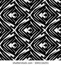 Abstract grunge grid stripe halftone background pattern. Black and white line vector illustration
