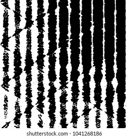 Abstract grunge grid stripe halftone background pattern. Black and white line vector illustration
