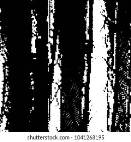 Abstract grunge grid stripe halftone background pattern. Black and white line vector illustration
