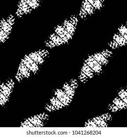 Abstract grunge grid stripe halftone background pattern. Black and white line vector illustration
