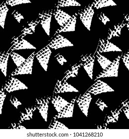 Abstract grunge grid stripe halftone background pattern. Black and white line vector illustration
