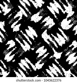 Abstract grunge grid stripe halftone background pattern. Black and white line vector illustration
