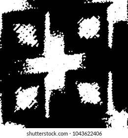 Abstract grunge grid stripe halftone background pattern. Black and white line vector illustration
