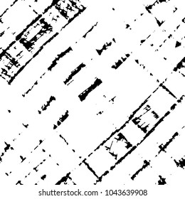 Abstract grunge grid stripe halftone background pattern. Black and white line vector illustration
