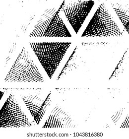 Abstract grunge grid stripe halftone background pattern. Black and white line vector illustration
