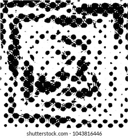 Abstract grunge grid stripe halftone background pattern. Black and white line vector illustration

