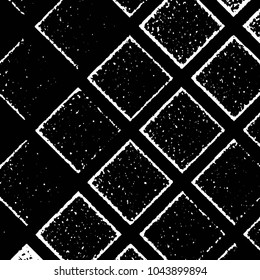 Abstract grunge grid stripe halftone background pattern. Black and white line vector illustration
