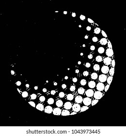 Abstract grunge grid stripe halftone background pattern. Black and white line vector illustration
