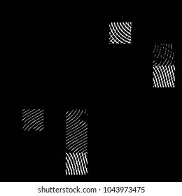 Abstract grunge grid stripe halftone background pattern. Black and white line vector illustration
