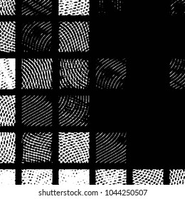 Abstract grunge grid stripe halftone background pattern. Black and white line vector illustration
