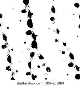 Abstract grunge grid stripe halftone background pattern. Black and white line vector illustration
