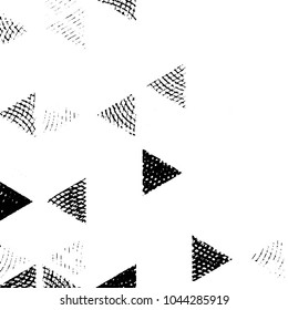 Abstract grunge grid stripe halftone background pattern. Black and white line vector illustration
