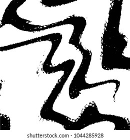 Abstract grunge grid stripe halftone background pattern. Black and white line vector illustration
