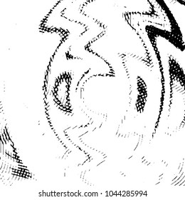 Abstract grunge grid stripe halftone background pattern. Black and white line vector illustration
