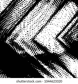Abstract grunge grid stripe halftone background pattern. Black and white line vector illustration