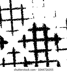 Abstract grunge grid stripe halftone background pattern. Black and white line vector illustration
