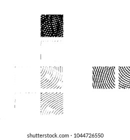 Abstract grunge grid stripe halftone background pattern. Black and white line vector illustration
