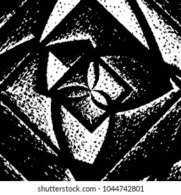 Abstract grunge grid stripe halftone background pattern. Black and white line vector illustration
