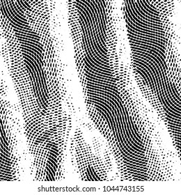 Abstract grunge grid stripe halftone background pattern. Black and white line vector illustration
