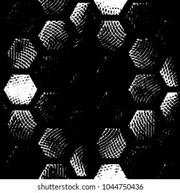 Abstract grunge grid stripe halftone background pattern. Black and white line vector illustration
