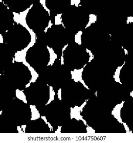 Abstract grunge grid stripe halftone background pattern. Black and white line vector illustration
