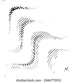 Abstract grunge grid stripe halftone background pattern. Black and white line vector illustration
