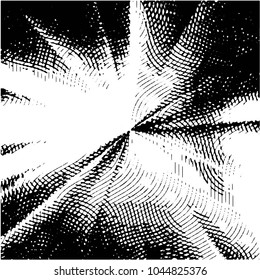 Abstract grunge grid stripe halftone background pattern. Black and white line vector illustration
