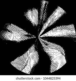 Abstract grunge grid stripe halftone background pattern. Black and white line vector illustration
