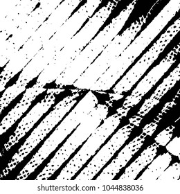 Abstract grunge grid stripe halftone background pattern. Black and white line vector illustration
