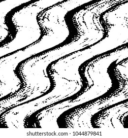 Abstract grunge grid stripe halftone background pattern. Black and white line vector illustration
