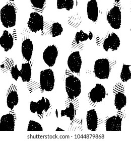 Abstract grunge grid stripe halftone background pattern. Black and white line vector illustration
