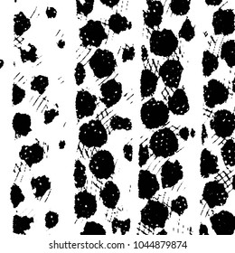 Abstract grunge grid stripe halftone background pattern. Black and white line vector illustration
