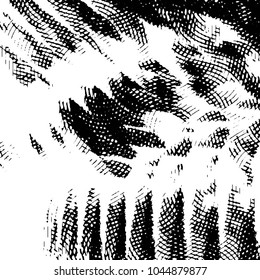 Abstract grunge grid stripe halftone background pattern. Black and white line vector illustration
