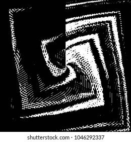 Abstract grunge grid stripe halftone background pattern. Black and white line vector illustration
